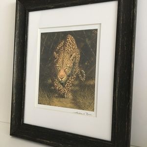 Framed Leopard Animal Art Piece By Andrew Bone